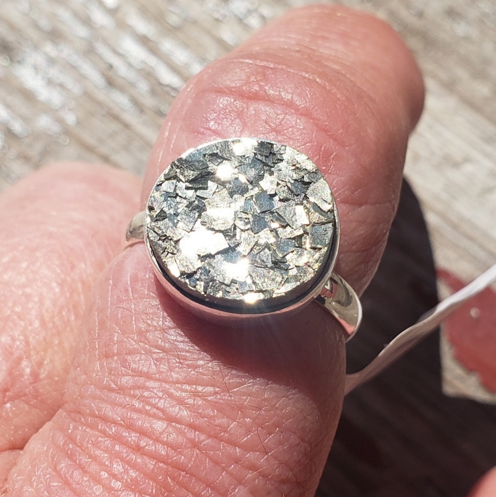 Pyrite Ring ~ 925 Sterling Silver